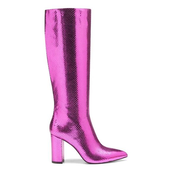INC Shoes - INC Womens Pink Pointed Toe Block Heel Dress Boots 6 M